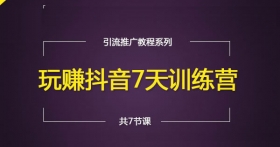 免费:玩赚抖音7天训练营抖音增粉引流教程